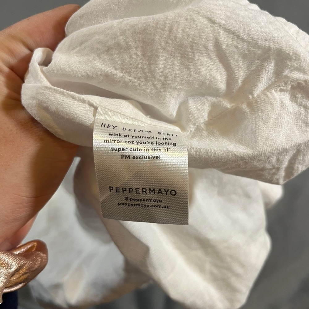 Peppermayo White European Towns Linen‎ Mini Dress Size 2 Open Back Tie Halter - Picture 4 of 8